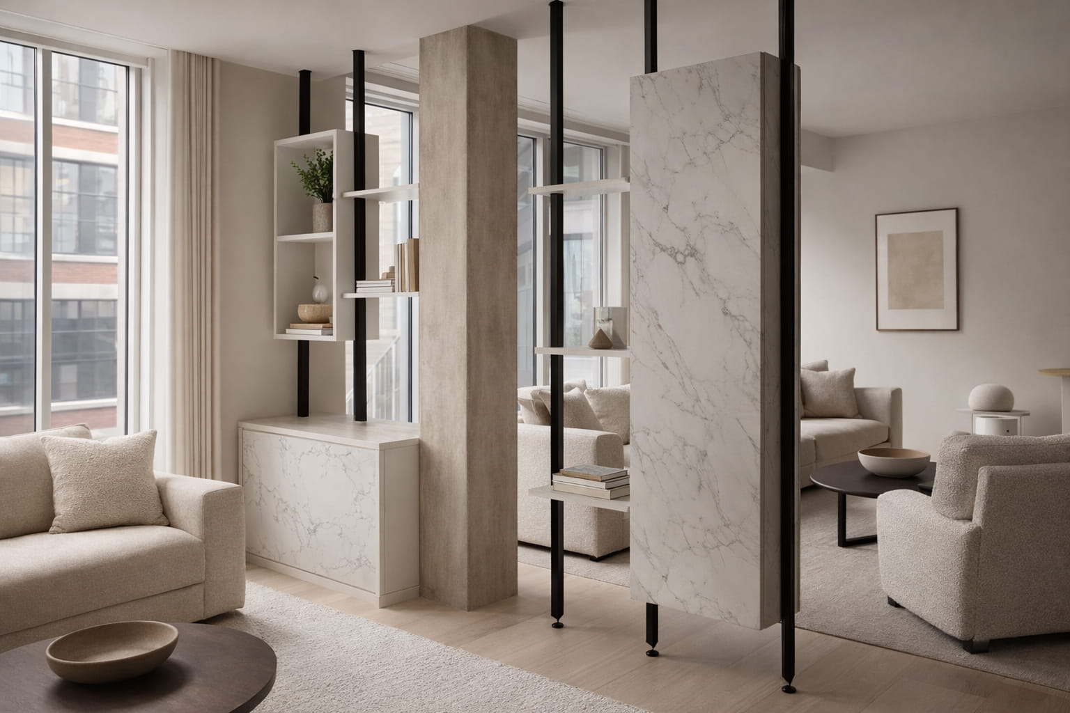 separateur de pièce sur mesure construit par ADN Design